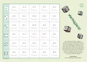 Vorschau - Spiele - Dividieren im Zahlenraum 100 - Spiel - Seite 1