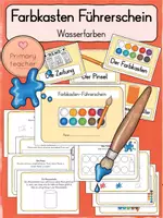 Vorschau - Arbeitsblätter - Farbkasten/ Wasserfarben Führerschein - Deckblatt