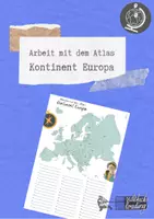Vorschau - Arbeitsblätter - Arbeiten mit dem Atlas: Europa - Deckblatt