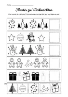 Vorschau - Arbeitsblätter - Muster zu Weihnachten (leicht) Was kommt als nächstes? - Seite 1