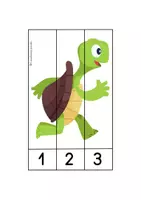 Vista previa - Tarjetas / Manipulativos - 10 ROMPECABEZAS NUMÉRICOS 1-3 DE TORTUGAS - página 3