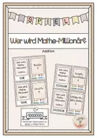 Vorschau - Stationenlernen - Wer wird Mathe-Millionär Addition - Deckblatt