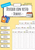 Vista previa - Hojas de trabajo - División con resto - Deberes - Portada
