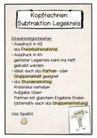 Vorschau - Arbeitsblätter - Subtraktion Kopfrechnen Legekreis - Seite 1