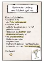 Vorschau - Arbeitsblätter - Rechtecke (Umfang und Fläche) Legekreis - Seite 1