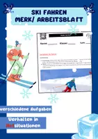 Vorschau - Arbeitsblätter - Ski Fahren Arbeits/Merkblätter - Verhalten auf der Piste - Wintersport - Deckblatt