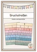 Vorschau - Arbeitsblätter - Bruchstreifen beschriftet + blanko - Deckblatt