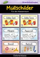 Vorschau - Poster - Müllschilder - Elefant für die Elefantenklasse - Mülltrennung - Deckblatt