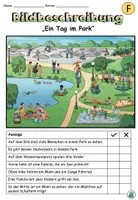 Vorschau - Arbeitsblätter - Bildbeschreibung "Im Park" DaZ / DaF / Deutsch - Seite 1