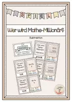 Vorschau - Stationenlernen - Wer wird Mathe-Millionär Subtraktion - Deckblatt