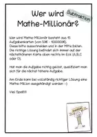 Vorschau - Stationenlernen - Wer wird Mathe-Millionär Subtraktion - Seite 1