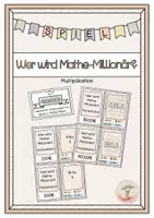 Vorschau - Stationenlernen - Wer wird Mathe-Millionär Multiplikation - Deckblatt