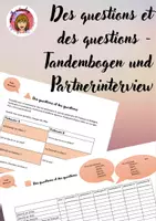 Vorschau - Arbeitsblätter - Des questions et des questions - Fragen mit est-ce que - Tandembogen und Partnerinterview - Deckblatt