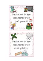 Vorschau - Stundenentwürfe - Karten für den Erzählwürfel: Weihnachtsferien - Würfel mit Taschen - Seite 1