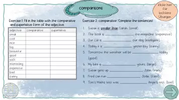 Vorschau - Arbeitsblätter - Comparisons of adjectives Engisch Klasse 5, 6 - Seite 2