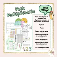 Vista previa - Hojas de trabajo - Pack de recursos - Multiplicación - Portada