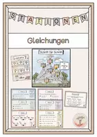 Vorschau - Arbeitsblätter - Gleichungen Stationenlernen (7 Stationen) - Deckblatt