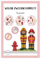 Vorschau - Spiele - Finde zwei! Wer findet das doppelte Bild? Feuerwehr / Wortschatz - Deckblatt