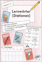 Vorschau - Arbeitsblätter - Lernwörter Stationen (Stationskarten, Trainingsplan, ABs) - Deckblatt