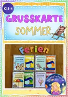 Vorschau - Anderer Materialtyp - Sommerferien: Grußkarte für Erfrischungsgetränk! - Deckblatt