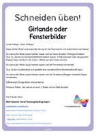 Vorschau - Mal- und Bastelvorlagen - Ausmalbilder Schneideübung - Fensterbilder und Girlande Kinder im Winter - schneiden üben - Seite 1