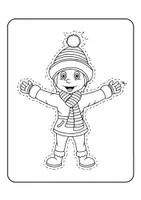 Vorschau - Mal- und Bastelvorlagen - Ausmalbilder Schneideübung - Fensterbilder und Girlande Kinder im Winter - schneiden üben - Seite 2