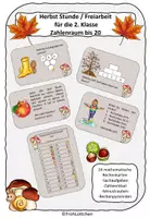 Vorschau - Arbeitsblätter - Herbst Stunde / Freiarbeit Klasse 2 im Zahlenraum bis 20 - Deckblatt