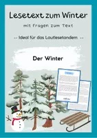 Vorschau - Arbeitsblätter - Lesetext (Lesetandem) "Der Winter" - mit Fragen zum Text - Deckblatt