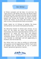 Vorschau - Arbeitsblätter - Lesetext (Lesetandem) "Der Winter" - mit Fragen zum Text - Seite 1