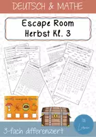 Vorschau - Arbeitsblätter - Escape Room Herbst (Kl. 3) - dreifach differenziert - Deckblatt