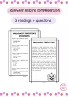 Vista previa - Hojas de trabajo - COMPRENSIONES LECTORAS HALLOWEEN - Inglés - Portada