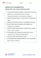 anteprima - Esercizi - Verifica: analisi grammaticale dei verbi - Pagina 1