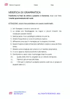 anteprima - Compiti in classe/Test - Verifica: forme del verbo - Pagina 1