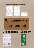 Vorschau - Arbeitsblätter - Schlawiner - e - Endung -er -en -el - Deckblatt