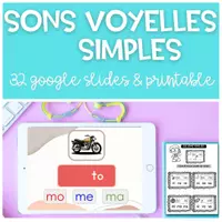 Aperçu - Jeux - GOOGLE SLIDES Sons Voyelles Simples Fusion Syllabique - Page de couverture