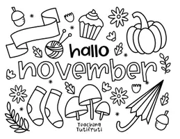 Vorschau - Mal- und Bastelvorlagen - November Ausmalbilder {By Teaching Tutifruti} - Seite 3