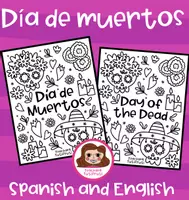 Vorschau - Mal- und Bastelvorlagen - Día de Muertos/Tag der Toten Ausmalbilder {By Teaching Tutifruti} - Deckblatt