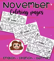Vorschau - Mal- und Bastelvorlagen - November Ausmalbilder {By Teaching Tutifruti} - Deckblatt