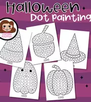 Vorschau - Arbeitsblätter - Halloween Punktmalerei {By Teaching Tutifruti} - Deckblatt