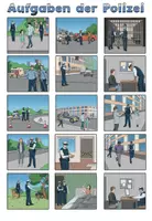 Vorschau - Mal- und Bastelvorlagen - Symbole zum Einkleben ins Vokabelheft "Die Polizei“ DaZ / DaF / Deutsch - Seite 1