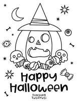 Vorschau - Mal- und Bastelvorlagen - Happy Halloween Ausmalbild - Deckblatt