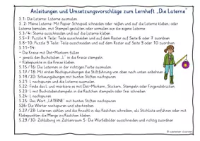 Vorschau - Unterrichtsreihen - Die Laterne - Mein erstes Lernheft - für Vorschule, Inklusion, Förderschule, 1. Klasse - Seite 2