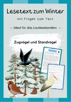 Vorschau - Arbeitsblätter - Lesetext (Lesetandem) "Zugvögel und Standvögel" - mit Fragen zum Text - Deckblatt