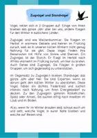 Vorschau - Arbeitsblätter - Lesetext (Lesetandem) "Zugvögel und Standvögel" - mit Fragen zum Text - Seite 1