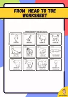 Vista previa - Hojas de trabajo - From head to toe Worksheet - Portada