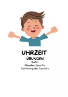 Vorschau - Mal- und Bastelvorlagen - Uhrzeit Übungen: Arbeitsblatt zum Ablesen der Uhr. - Seite 1