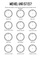 Vorschau - Mal- und Bastelvorlagen - Uhrzeit Übungen: Arbeitsblatt zum Ablesen der Uhr. - Seite 3