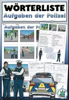 Vorschau - Mal- und Bastelvorlagen - Kleines Wortschatzpaket "Aufgaben der Polizei" DaZ / DaF / Deutsch - Seite 1