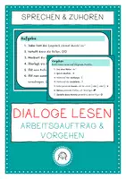 Vorschau - Merkblätter - Dialoge lesen. Vorgehen und Arbeitsauftrag - Deckblatt