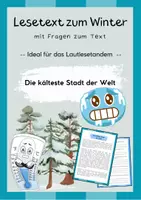 Vorschau - Arbeitsblätter - Lesetext (Lesetandem) "Die kälteste Stadt der Welt" - mit Fragen zum Text - Deckblatt